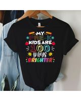 Pre-K Teacher 100 Days Brighter 100th Day of School Long Sleeve Shirt Unisex Standard T-Shirt black s